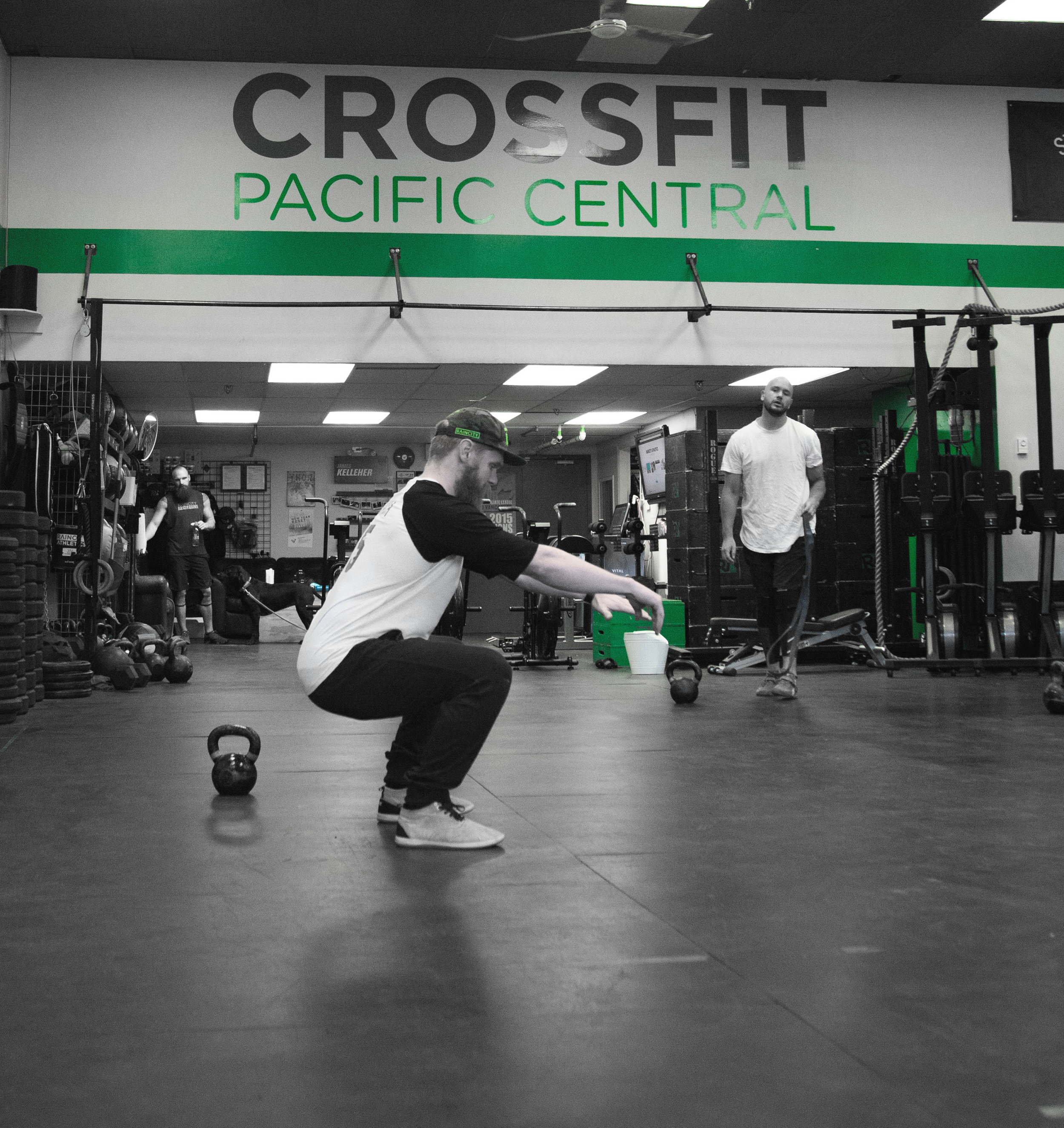 The CrossFit Pacific Central decal came off our wall over a year ago, and the front entrance sign is in the process of being replaced.